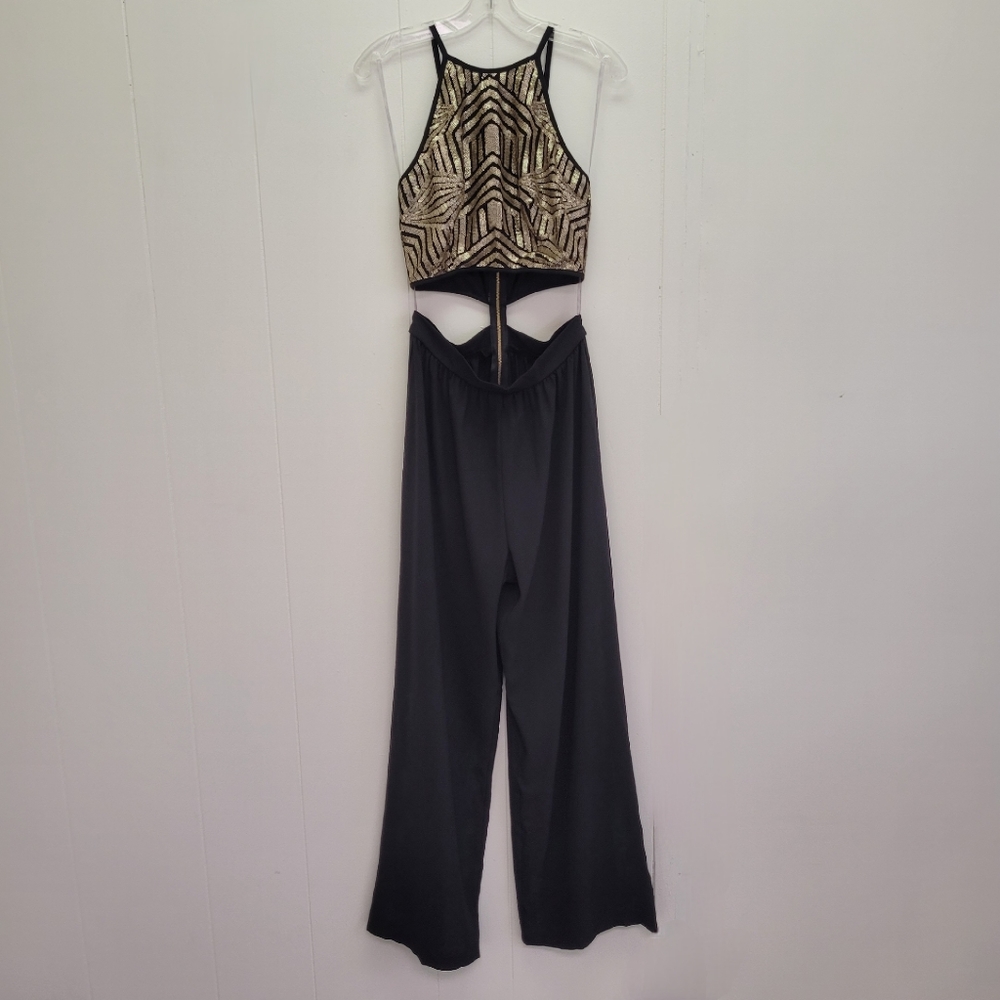 Love + Air Strap Sleeveless Sequin Top Twofer Jumpsuit